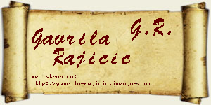 Gavrila Rajičić vizit kartica